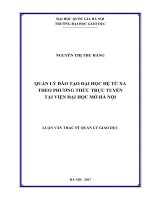 Quản lý đào tạo đại học hệ từ xa theo phương thức trực tuyến tại viện đại học mở hà nội 