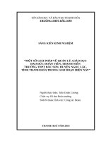 Một số giải pháp nhằm quản lý, giáo dục đạo đức đoàn viên, thanh niên ở trường THPT bắc sơn, huyện ngọc lặc, tỉnh thanh hóa trong giai đoạn hiện nay 