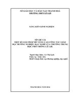Một số giải pháp để nâng cao công tác giáo dục hướng nghiệp, dạy nghề cho học sinh THPT lê lợi 