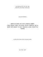 Rèn luyện tư duy phản biện cho sinh viên ngành toán thông qua một số phản ví dụ trong giải tích và tôpô 