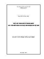 Pháp luật trung quốc về doanh nghiệp 100% vốn nước ngoài và bài học kinh nghiệm cho việt nam 