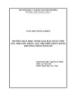 Hướng dẫn học sinh giải một số bài toán tìm giá trị lớn nhất nhỏ nhất bằng phương pháp hàm số  