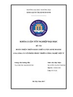 HOÀN THIỆN TRIỂN KHAI CHIẾN LƯỢC KINH DOANH  CỦA CÔNG TY CỔ PHẦN PHÁT TRIỂN CÔNG NGHỆ VIỆT Ý