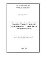 Vận dụng kĩ thuật đánh giá lớp học nhằm nâng cao hứng thú và kết quả học tập chương động lực học chất điểm – vật lí 10 trung học phổ thông 
