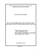 skkn một số biện pháp nâng cao chất lượng hoạt động tổ chuyên môn trong trường mầm non 