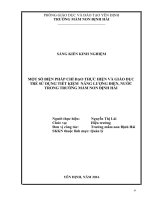 Một số biện pháp chỉ đạo thực hiện và GD trẻ sử dụng tiết kiệm năng lượng điện, yên định nước trong trường MN định hải 