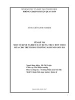 skkn một số kinh nghiệm xây dựng thực đơn theo mùa cho trẻ trong trường MN sơn hà 