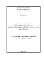 Chiến lược phát triển của trường cán bộ quản lý giao thông vận tải đến năm 2020 