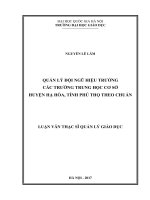 Quản lý đội ngũ hiệu trưởng các trường trung học cơ sở huyện hạ hòa, tỉnh phú thọ theo chuẩn 