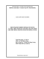skkn một số kinh nghiệm chỉ đạo xây dựng và thực hiện nội dung giáo dục kĩ năng sống cho trẻ trong trường MN đông cương 