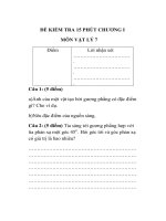 ĐỀ KIỂM TRA 15 PHÚT CHƯƠNG i