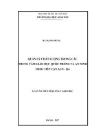 Quản lý chất lượng trong các trung tâm giáo dục quốc phòng và an ninh theo tiếp cận AUN QA 
