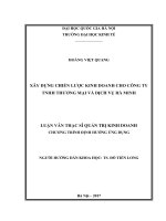 Xây dựng chiến lược kinh doanh cho công ty TNHH thương mại và dịch vụ hà minh 