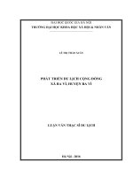 Phát triển du lịch cộng đồng xã ba vì, huyện ba vì 