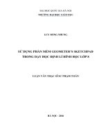 Sử dụng phần mềm geometer’s sketchpad trong dạy học định lí hình học lớp 8 using geometers sketchpad software in teaching 8th grade geometry theorem 