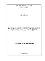 Quyền quản lý của người sử dụng lao động trong pháp luật lao động Việt Nam (tt)