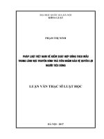 Pháp luật việt nam về kiểm soát hợp đồng theo mẫu trong lĩnh vực truyền hình trả tiền nhằm bảo vệ quyền lợi người tiêu dùng 
