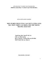 skkn một số biện pháp nâng cao chất lượng giáo dục phát triển vận động cho trẻ trong trường mầm non 