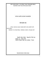 Ứng dụng đạo hàm để giải một số phương trình chứa tham số 