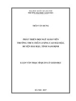 Phát triển đội ngũ giáo viên trường THCS chất lượng cao hải hậu, huyện hải hậu, tỉnh nam định 