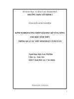 skkn kinh nghiệm lồng ghép giáo dục kĩ năng sống cho học sinh THPT thông qua tiết sinh hoạt cuối tuần 