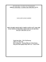 Một số biện pháp phát triển ngôn ngữ cho trẻ 25   36 tháng ở trường mầm non xuân dương, huyện thường xuân 