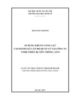 Áp dụng khung năng lực vào đánh giá cán bộ quản lý tại công ty TNHH thiết bị viễn thông ANSV 