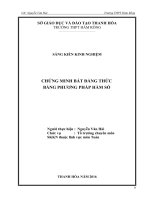 Chứng minh bất đẳng thức bằng phương pháp hàm số 