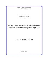 Phòng, chống phân biệt đối xử với người sống chung với HIV ở việt nam hiện nay 