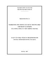 Marketing mix trong xây dựng thương hiệu cho dịch vụ di động của tổng công ty viễn thông viettel 