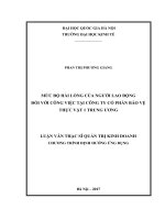 Mức độ hài lòng của người lao động đối với công việc tại công ty cổ phần bảo vệ thực vật 1 trung ương 