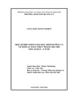 skkn một số biện pháp giáo dục dinh dưỡng và vệ sinh an toàn thực phẩm cho trẻ mẫu giáo 5 – 6 tuổi 