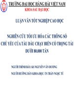 Nghiên cứu tối ưu hóa các thông số chủ yếu của tàu dầu chạy biển có trọng tải dưới 80 000 tấn 