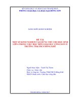 Một số kinh nghiệm tạo hứng thú cho học sinh lớp 6 trong việc học môn GDCD ở trường THTHCS đông khê 