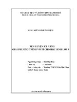 Rèn luyện kỹ năng giải phương trình vô tỉ cho học sinh lớp 9 