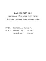Chưng cất tinh dầu bằng lôi cuốn theo hơi nước
