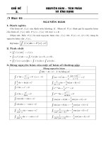 bài tập trắc nghiệm nguyên hàm, tích phân và ứng dụng