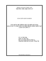 Xây dựng hệ thống bài tập rèn kĩ năng quan sát, và trả lời câu hỏi trong phân môn tập làm văn lớp 2, 3 