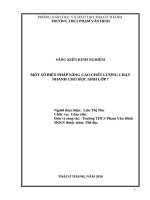 Một số biện pháp nâng cao chất lượng chạy nhanh cho học sinh lớp 7 