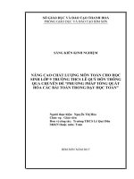 Nâng cao chất lượng môn toán cho học sinh lớp 9 thông qua chuyên đề phương pháp tổng quát hóa các bài toán trong dạy học toán 
