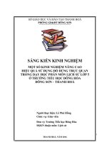 Một số KN nâng cao hiệu quả sử dụng đồ dùng trực quan trong dạy học phân môn lịch sử lớp 5 ở trường TH đông hòa, đông sơn 