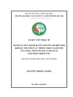 Đánh giá mức độ dễ bị tổn thương do biến đổi khí hậu tới lĩnh vực trồng trọt tại huyện văn chấn, tỉnh yên bái và đề xuất giải pháp thích ứng