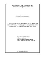 Ứng dụng công nghệ thông tin nhằm nâng cao chất lượng dạy học phân môn tập đọc lớp 2 ở trường tiểu học nga lĩnh 