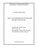 Một số giải pháp rèn kĩ năng đọc hiểu cho học sinh tiểu học 