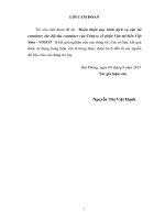 Hoàn thiện quy trình dịch vụ vận tải container cho đội tàu container của công ty cổ phần vận tải biển việt nam   VOSCO 