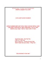 Kinh nghiệm rèn kĩ năng thực hành tiếng việt cho học sinh bằng trò chơi học tập lí thú trong dạy học tiếng việt lớp 2 VNEN  trường tiểu học nga vịnh  