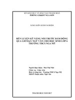 Rèn luyện kĩ năng nói trước đám đông cho học sinh lớp 6 qua giờ dạy ngữ văn 