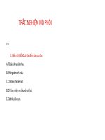 Trắc nghiệm mô phôi :Biểu mô