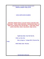 Một số kinh nghiệm nâng cao kĩ năng giải bài toán hóa học “tính theo phương trình hóa học có hiệu suất phản ứng dưới 100%” cho HS lớp 8a trường THCS thị trấn thọ xuân 