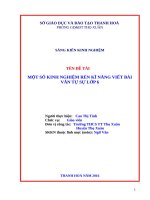 Một số kinh nghiệm rèn kĩ năng viết văn tự sự ở lớp 6 